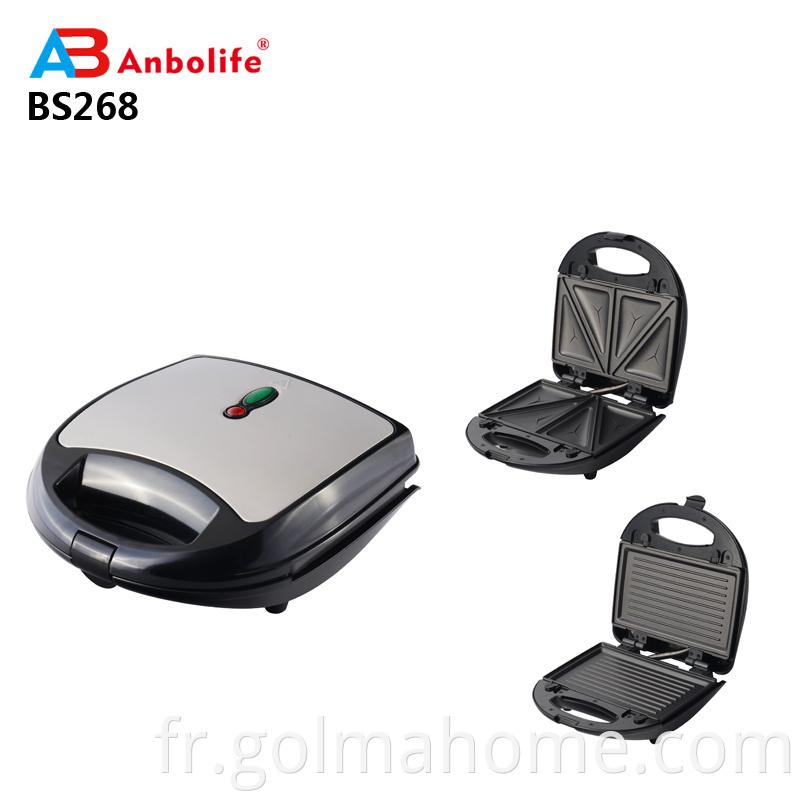 Vente chaude moins cher antiadhésif cool touch logement plaque fixe sandwich maker